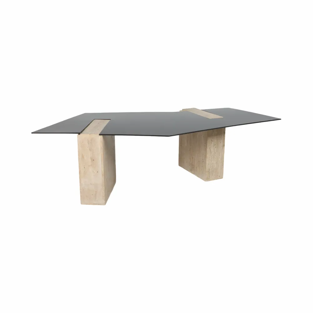 67" LAVANA TRAVERTINE COFFEE TABLE
