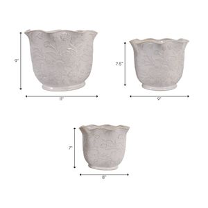 CLAYBROOK SET OF 3 IVORY PLANTER 9 (IN) 10
