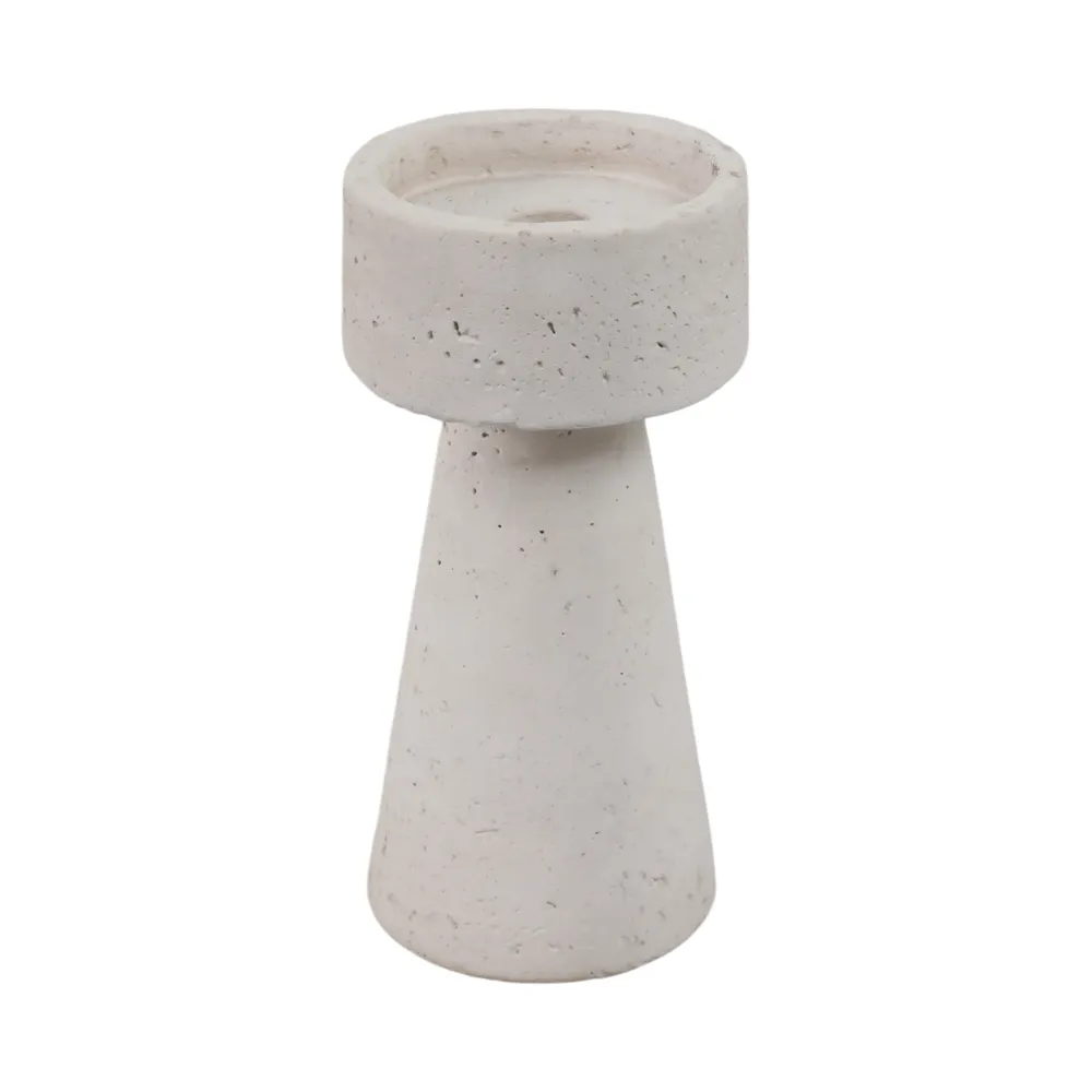 CARLIN WHITE CANDLE HOLDER 8 (IN)