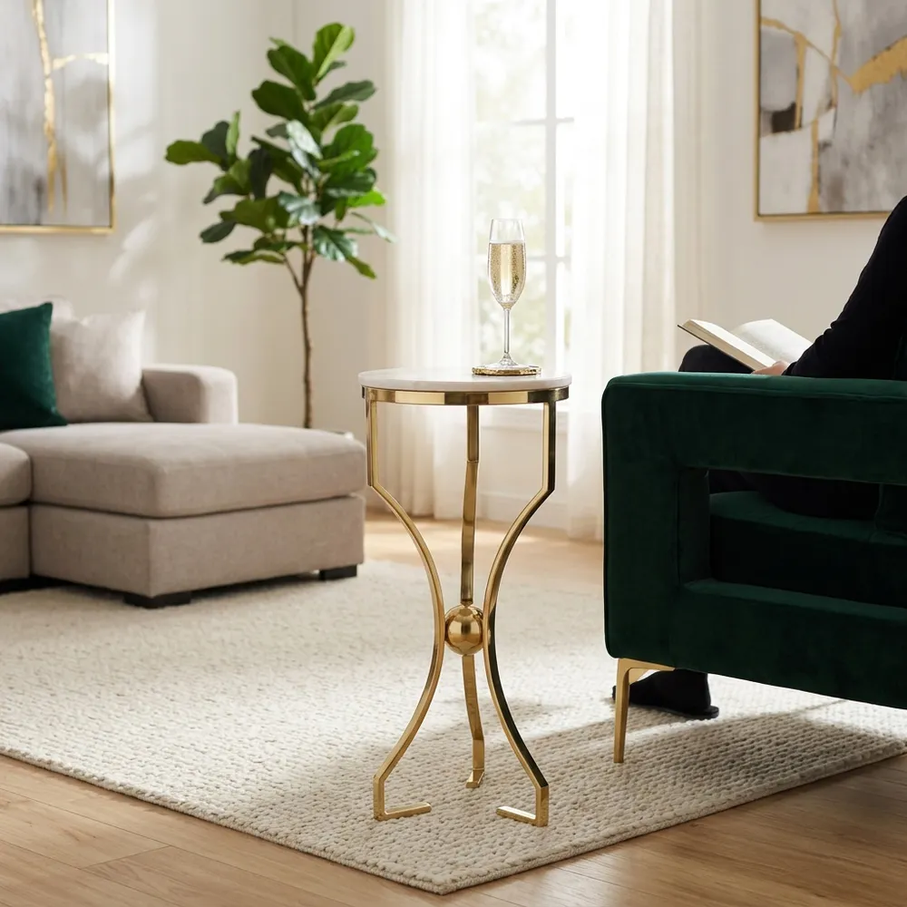 COLVINLAND GOLD ACCENT TABLE 26 (IN)