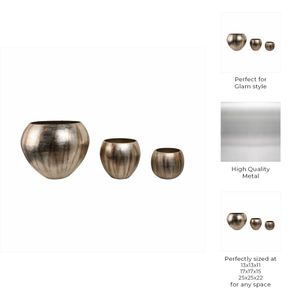 CHATHAMVIEW SET OF 3 SILVER PLANTER 22 (IN) 9