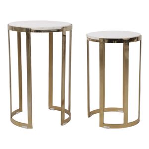 PEARLBEACH SET OF 2 WHITE TABLE 23 (IN) 3
