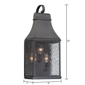Forged Jefferson 22'' High 3-Light Outdoor Sconce - Charcoal 2