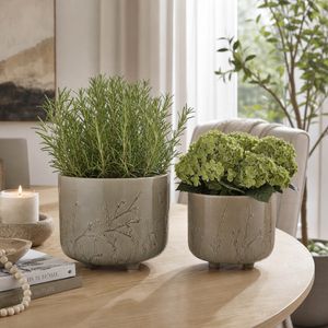 GARNETTHAM SET OF 2 GREEN PLANTER 10 (IN) 2