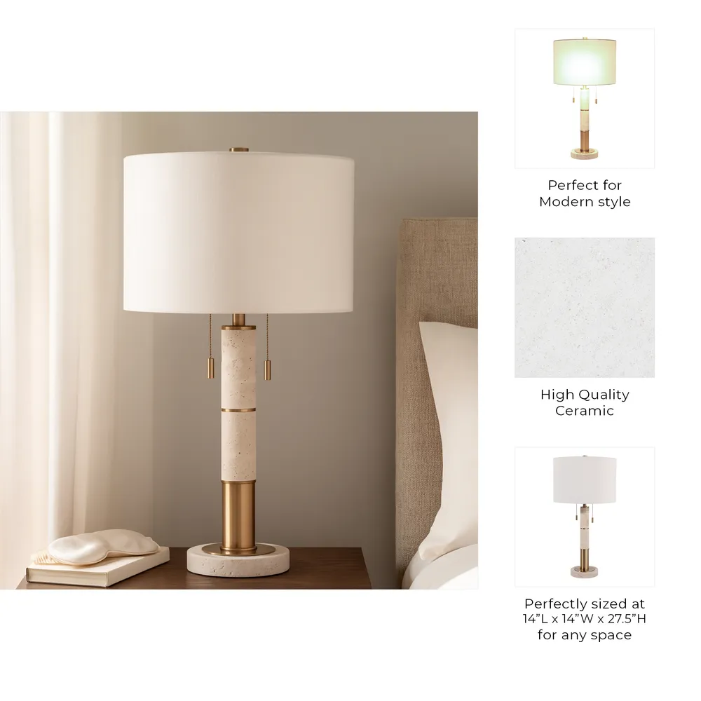 ALECSIDE IVORY LAMP 28 (IN)