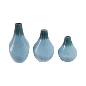 EDMONDFORD SET OF 3 GREEN VASES 9 (IN) 5