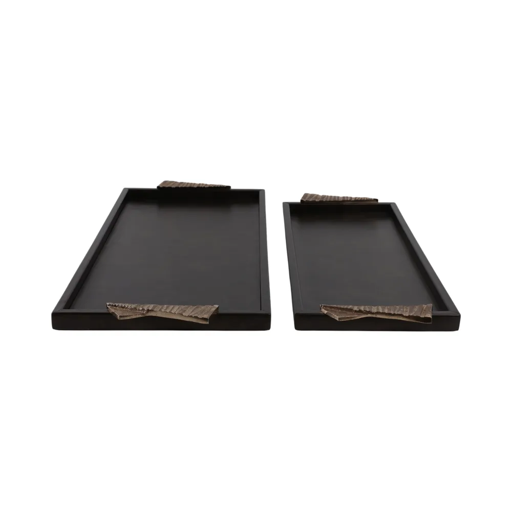 KIRBYTON SET OF 2 GRAY TRAY 1 (IN)