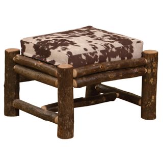 Hickory Log Large Ottoman - Premium Fabric- Fabric TBD
