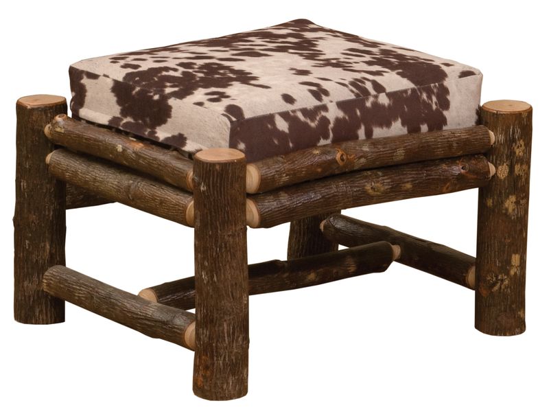 Hickory Log Large Ottoman - Customer Material- Fabric TBD 2