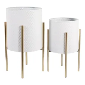 HAYFORDTON SET OF 2 WHITE PLANTER 23 (IN) 5