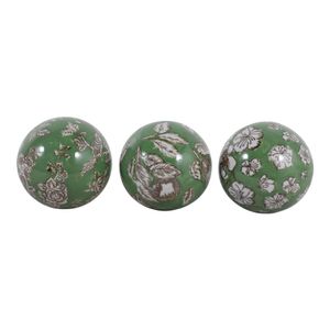 NOVAPORT SET OF 3 GREEN ORBS 5 (IN) 1