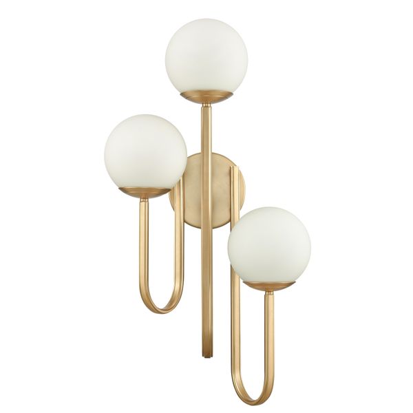 Caroline 28'' High 3-Light Left Sconce - Brushed Gold