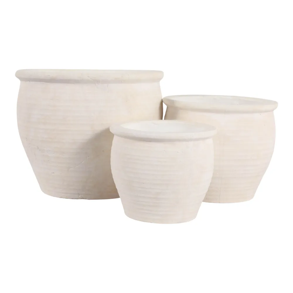 LUTHERHOLM SET OF 3 IVORY PLANTER 8 (IN)