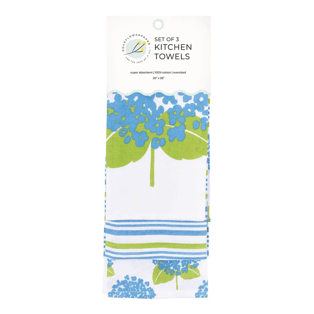 Hydrangea Cotton Kitchen Towel (Set Of 3)