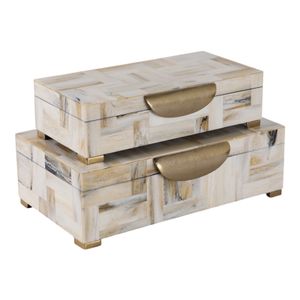 CLAXTONWORTH SET OF 2 TAN BOXES 5 (IN) 6
