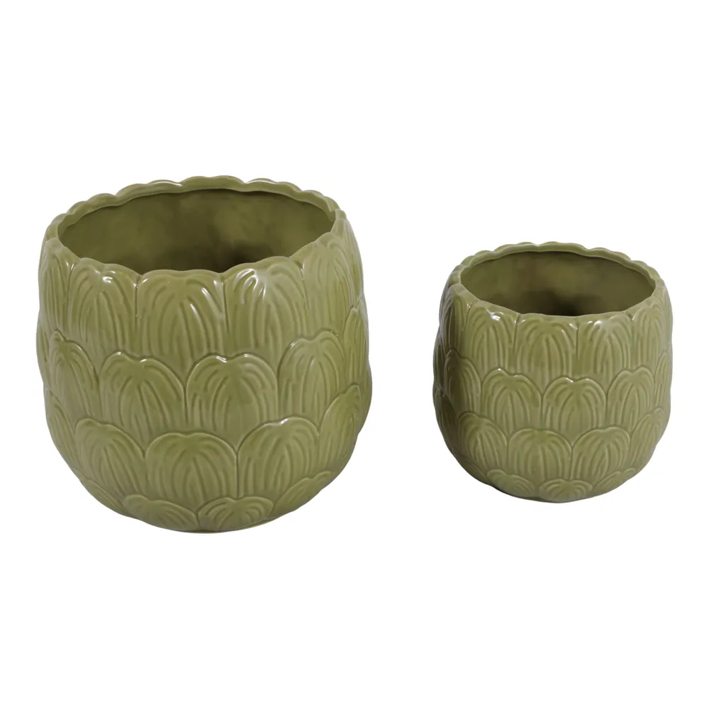 TATUMWOOD SET OF 2 GREEN PLANTER 7 (IN)