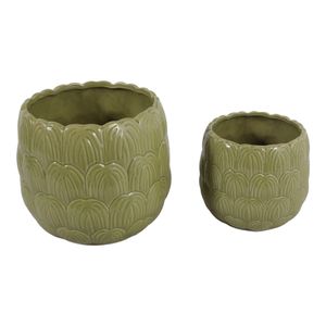 TATUMWOOD SET OF 2 GREEN PLANTER 7 (IN) 4