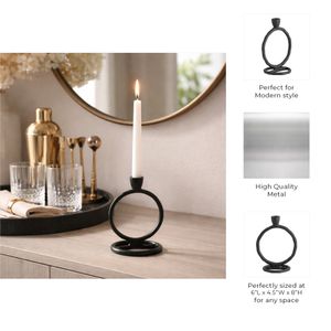 EDMONDMORE BLACK CANDLE HOLDER 8 (IN) 11