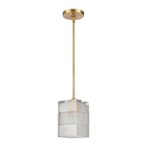 Ice Blocks 6'' Wide 1-Light Mini Pendant - Satin Brass 2