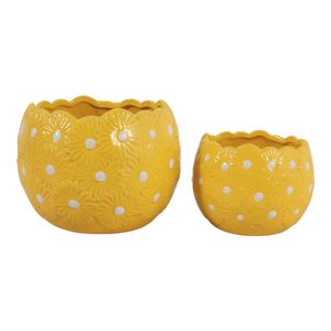 BRONSONRUN SET OF 2 YELLOW PLANTER 7 (IN) 1