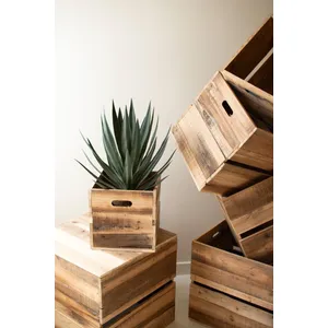 Set of 6 Recycled Pine Display Cubes 6