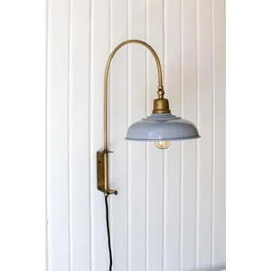 Wall Light with Grey Enamel Shade 3