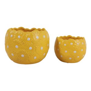 BRONSONRUN SET OF 2 YELLOW PLANTER 7 (IN) 5