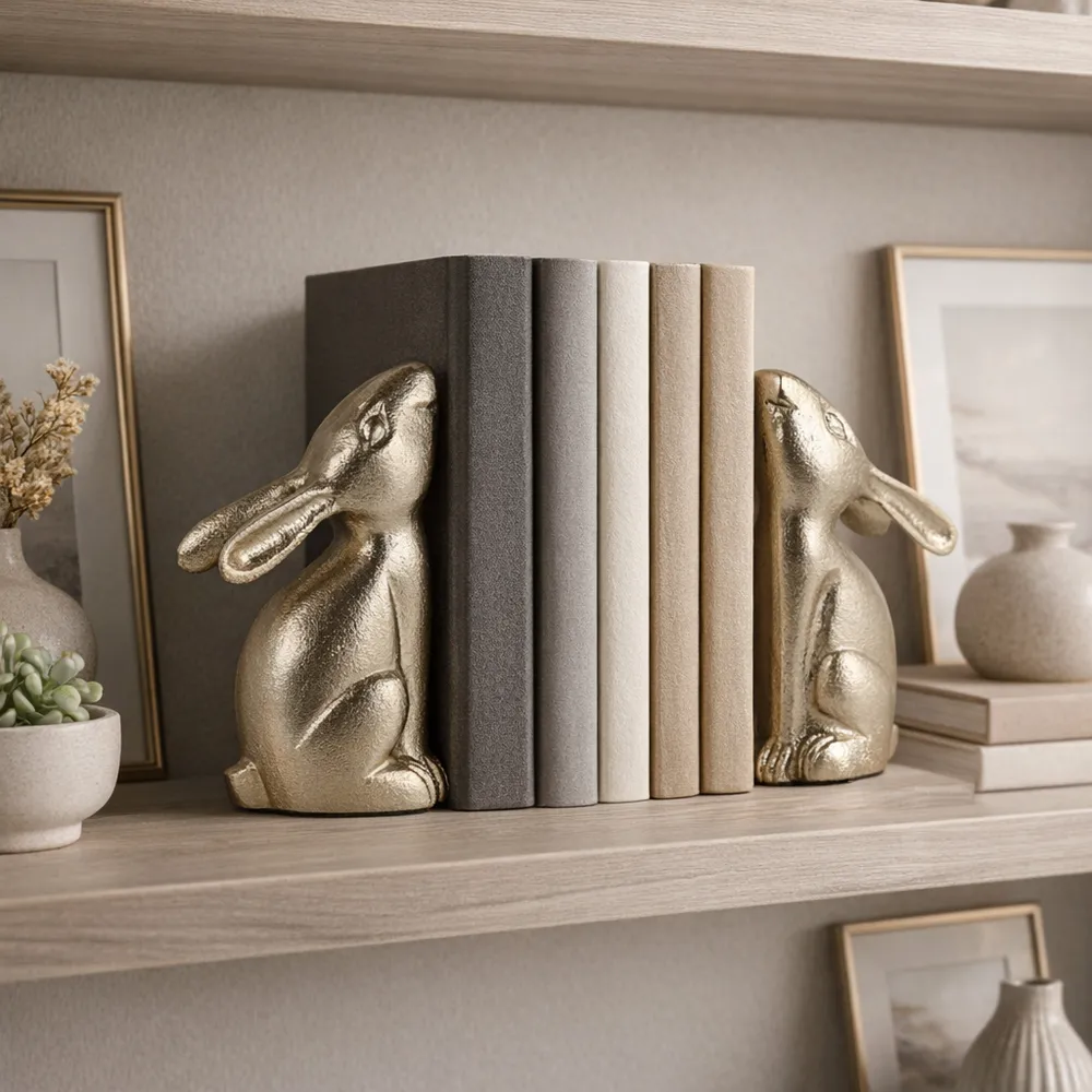 RAMONAHAM SET OF 2 GOLD BOOKENDS 7 (IN)