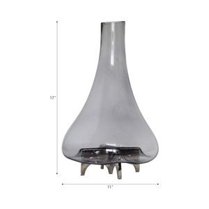 HAYFORDROSE SILVER GLASS VASE 17 (IN) 7