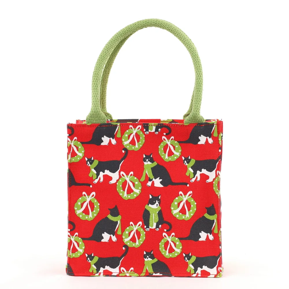Holiday Kitties Reusable Itsy Bitsy Gift Bag