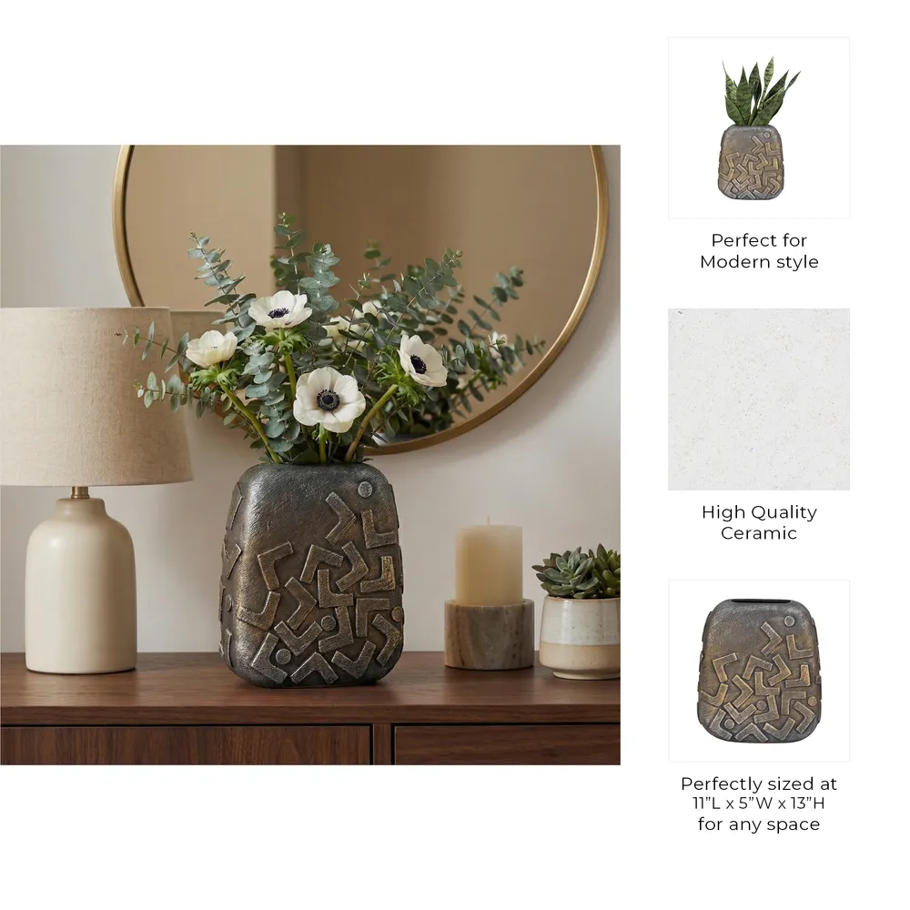 EVERTONWIND BRONZE VASE 13 (IN)