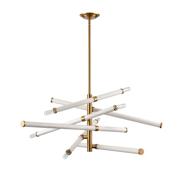 Crosspiece 39'' Wide 6-Light Chandelier - White