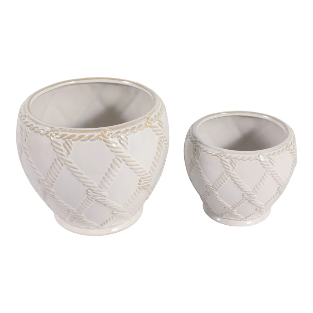 HARDWICKGATE SET OF 2 IVORY PLANTER 7 (IN)