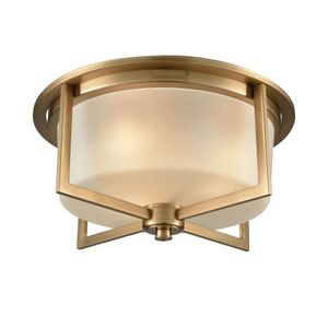 Vancourt 15'' Wide 3-Light Flush Mount - Satin Brass 1