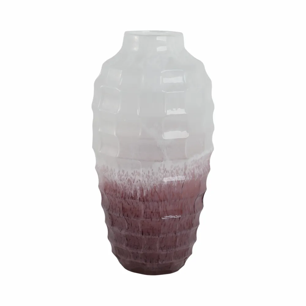 BRAMHOLM PINK GLASS VASE 16 (IN)