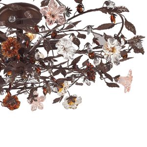 Cristallo Fiore 38'' Wide 6-Light Flush Mount - Deep Rust 4