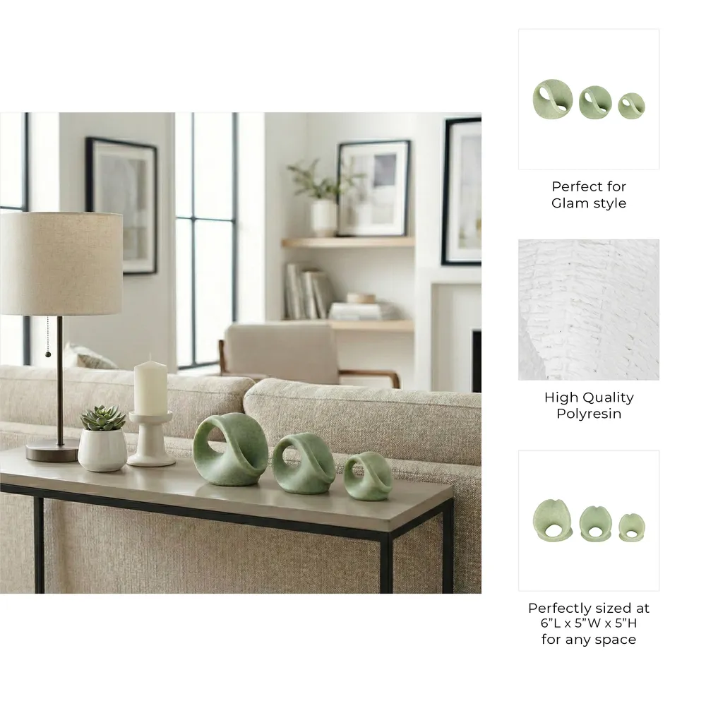GARTONCREST SET OF 3 GREEN DECOR 5 (IN)