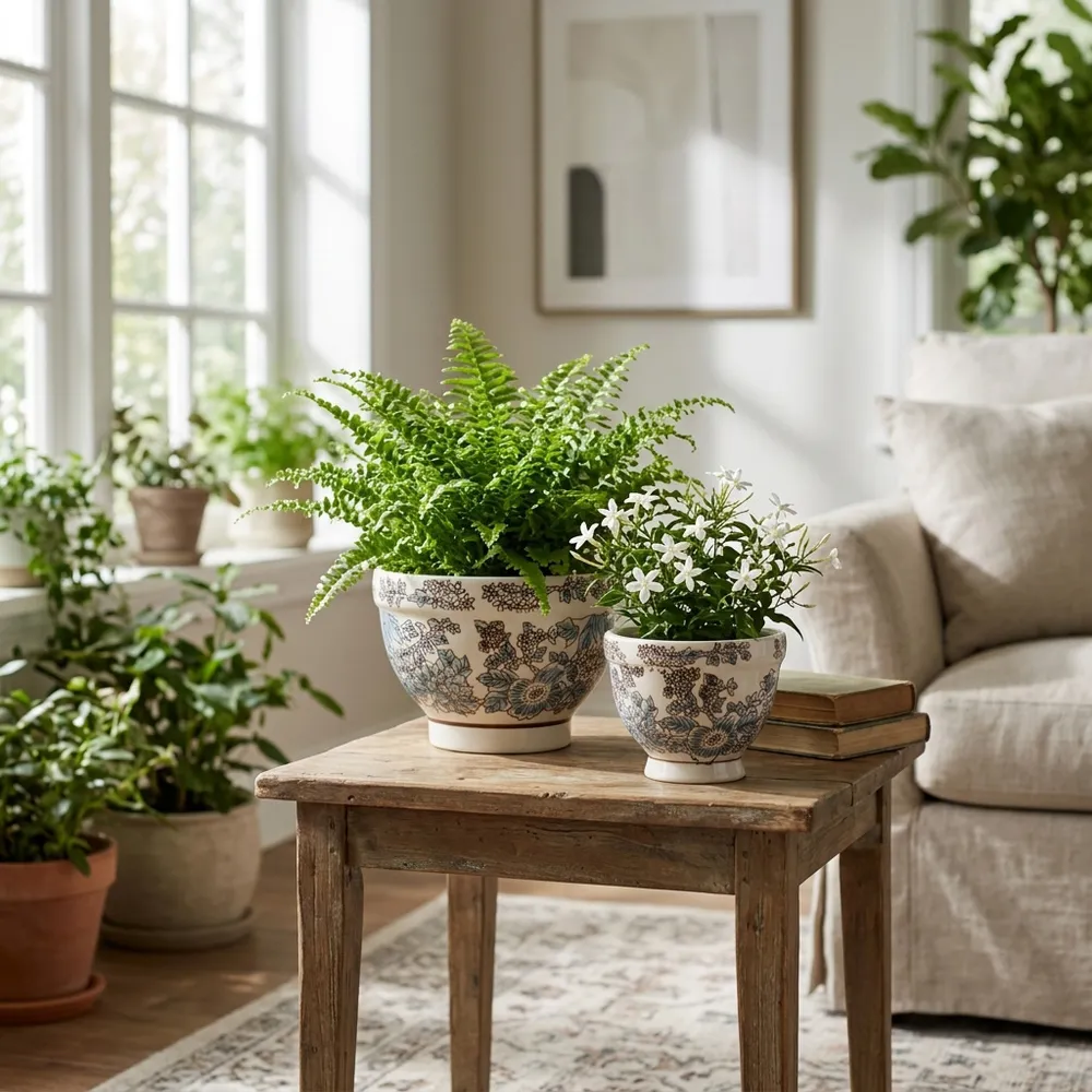 BONDVIEW SET OF 2 BLUE PLANTER 5 (IN)