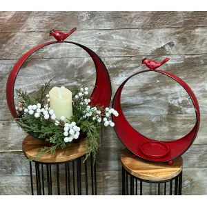 Cardinal Candle Holder Set Of 2 15in and 13in 1