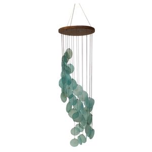 29-1/2" CAPIZ SHELL WINDCHIME TURQUOISE 1
