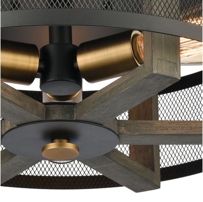 Woodbridge 17″ Wide 3-Light Flush Mount - Matte Black