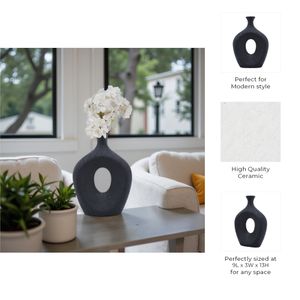 HARDENCLIFF BLACK VASE 13 (IN) 9
