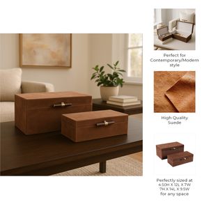 DORSETRUN SET OF 2 BROWN BOXES 7 (IN) 10