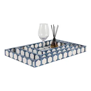 RHEAFORD SET OF 3 BLUE TRAY 2 (IN) 4
