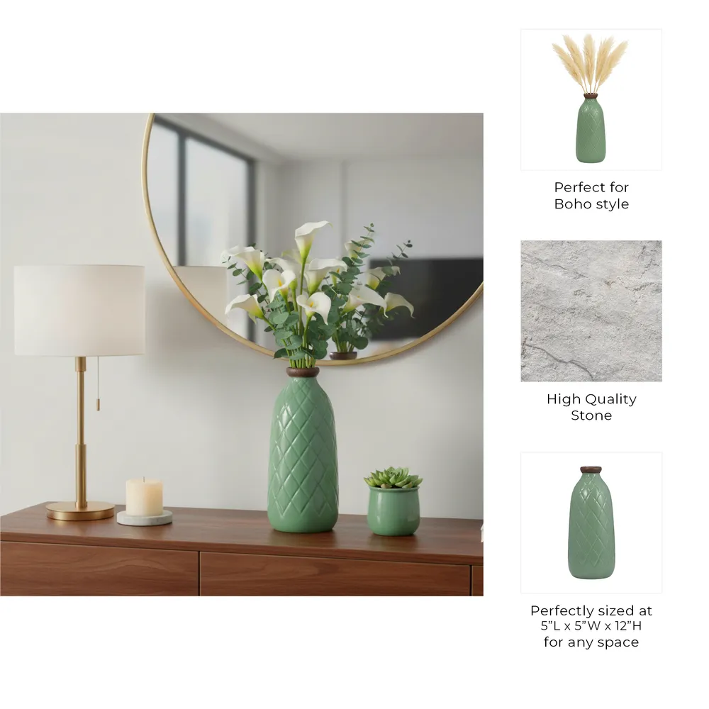 EMMONSFORD GREEN VASE 12 (IN)