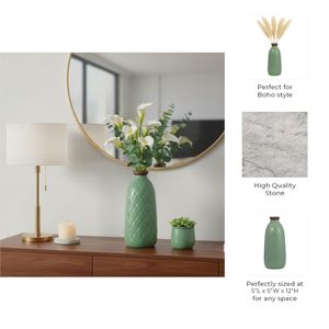 EMMONSFORD GREEN VASE 12 (IN) 10