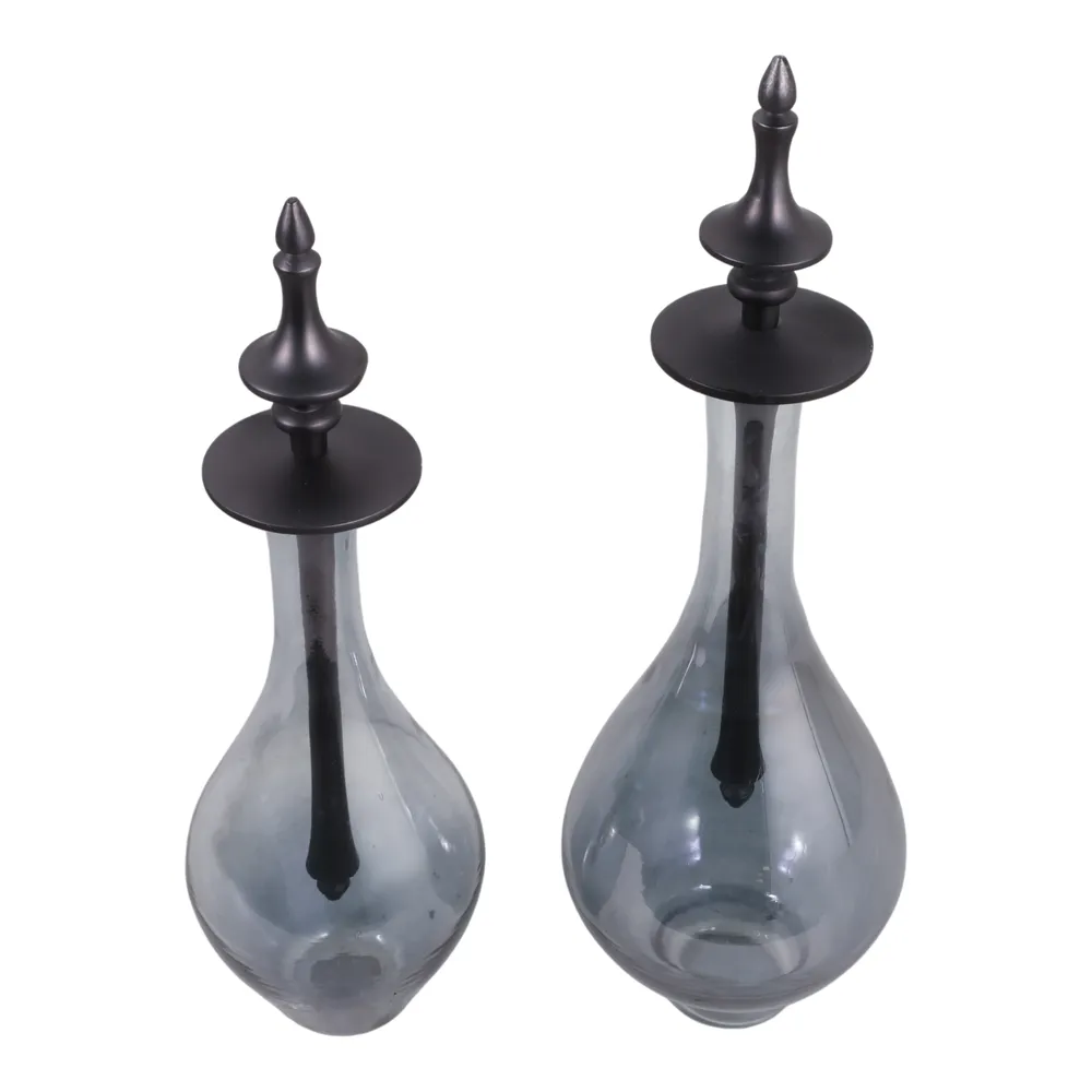 RUBYLAND SET OF 2 GRAY JARS 18 (IN)