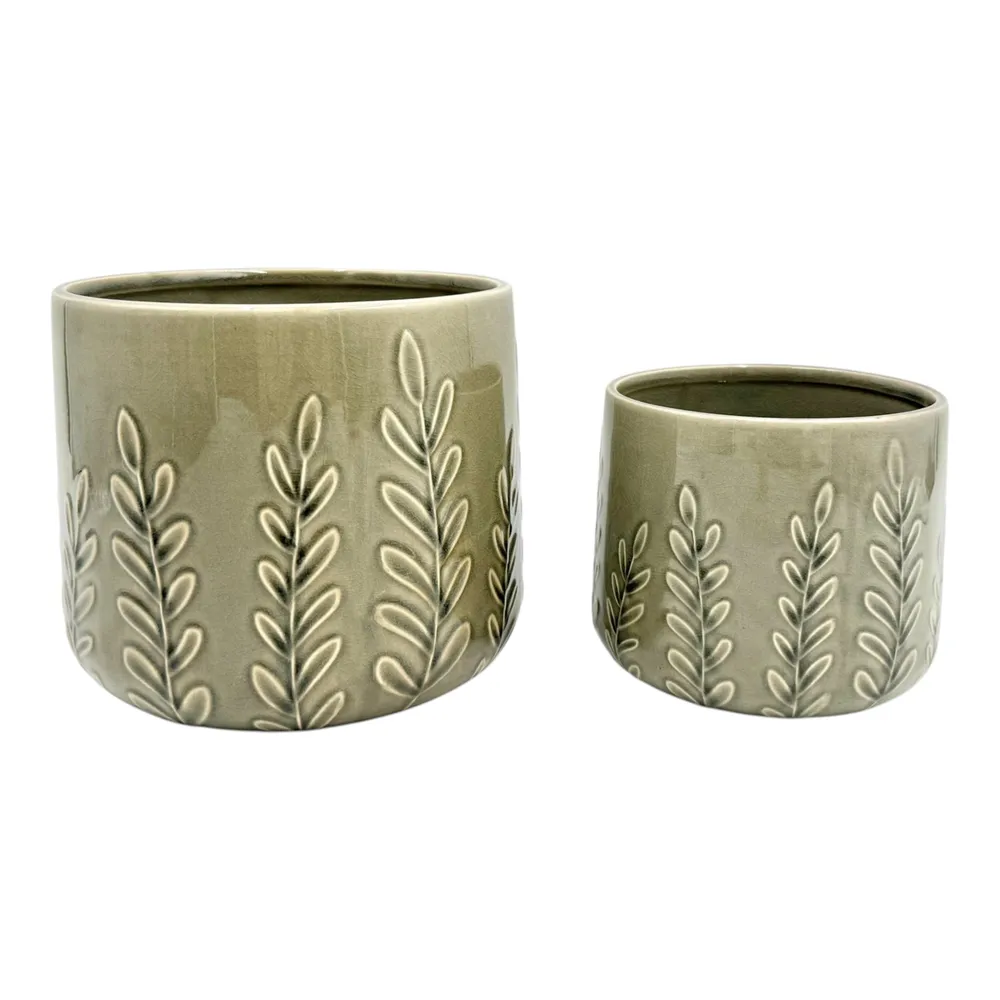 DUNRUN SET OF 2 GREEN PLANTER 7 (IN)
