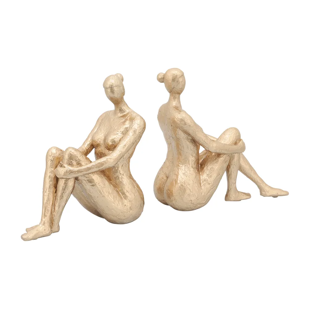 DOUGALPARK SET OF 2 GOLD BOOKENDS 8 (IN)