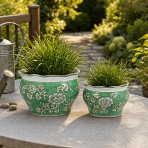 HENLEYDALE SET OF 2 GREEN PLANTER 6 (IN) 10